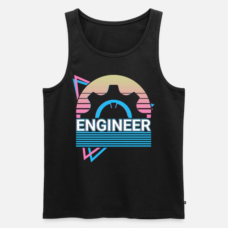 Engineer Engineering Retro - Men's Premium Organic Tank Top - black