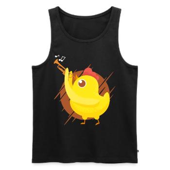 Trumpet Player Girl Chicken - Men's Premium Organic Tank Top - black - Front - Michal (187cm)