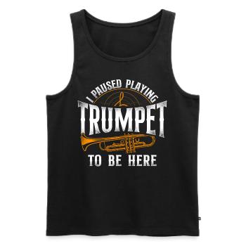 Trumpet Player Vintage I Paused - Männer Premium Bio Tank Top - Schwarz - Vorne - Michal (187cm)