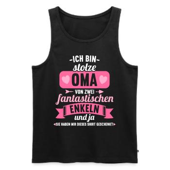 Stolze Oma von fantastischen Enkeln lustiges Oma - Männer Premium Bio Tank Top - Schwarz - Vorne - Michal (187cm)
