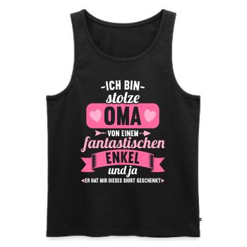 Stolze Oma von einem fantastischen Enkel Oma - Männer Premium Bio Tank Top - Schwarz - Vorne - AI Model Male 178 light (178cm)