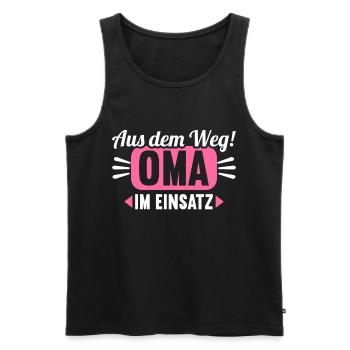 Aus dem Weg Oma im Einsatz Omi Grandma - Männer Premium Bio Tank Top - Schwarz - Vorne - Michal (187cm)
