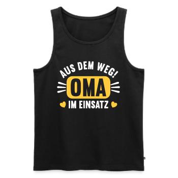 Aus dem Weg Oma im Einsatz Omi Grandma - Männer Premium Bio Tank Top - Schwarz - Vorne - Michal (187cm)