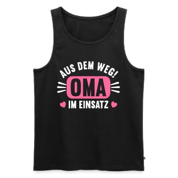 Aus dem Weg Oma im Einsatz Omi Grandma - Männer Premium Bio Tank Top - Schwarz - Vorne - Michal (187cm)