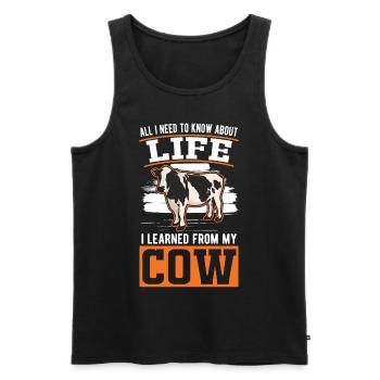 cow cattle breeder farmer cows - Men's Premium Organic Tank Top - black - Front - Michal (187cm)