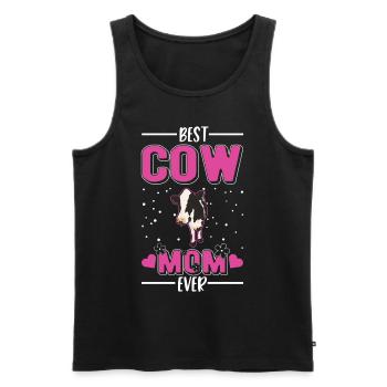 Meilleure maman de vache jamais vache maman agriculteur - Débardeur bio Premium Homme - noir - Devant - Michal (187cm)