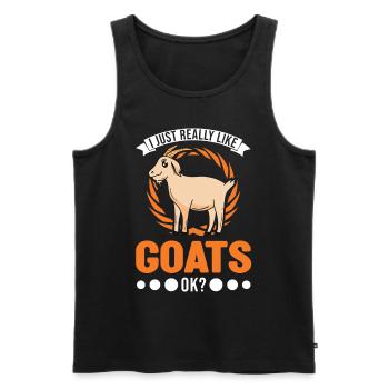 J’aime vraiment Goats Goat Host Goat - Débardeur bio Premium Homme - noir - Devant - Michal (187cm)