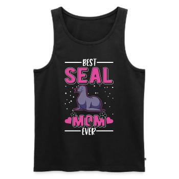 Best Seal Mom Ever Robben Mama - Men's Premium Organic Tank Top - black - Front - Michal (187cm)