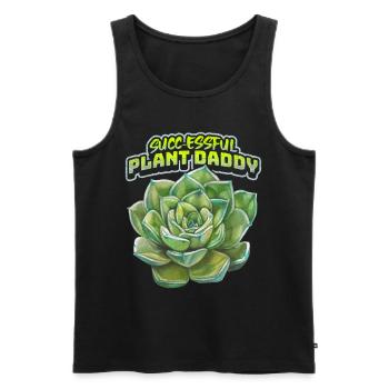 Sukkulenten, Plant-Daddy, lustiger Spruch, Pun - Männer Premium Bio Tank Top - Schwarz - Vorne - AI Model Male 178 light (178cm)