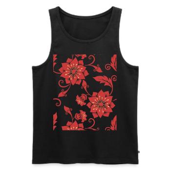 Motifs, motifs floraux, fleurs décoratives, affiches - Débardeur bio Premium Homme - noir - Devant - AI Model Male 178 light (178cm)