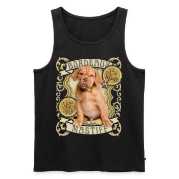 Bordeaux Mastiff, Chien, Bordeaux Grand Danois, Affiche - Débardeur bio Premium Homme - noir - Devant - AI Model Male 178 light (178cm)