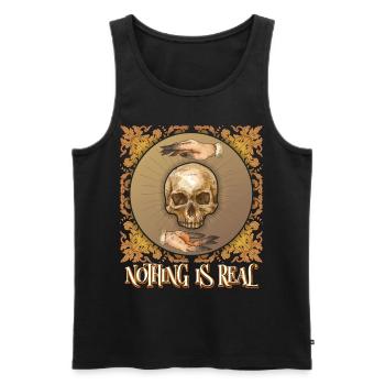 Occulte, Crâne, Magie, Alchimie Style Vintage - Débardeur bio Premium Homme - noir - Devant - AI Model Male 178 light (178cm)