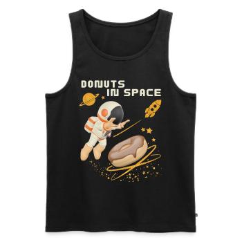 Donut-Space, Donuts-im-Weltall, lustiger-Astronaut - Männer Premium Bio Tank Top - Schwarz - Vorne - AI Model Male 178 light (178cm)