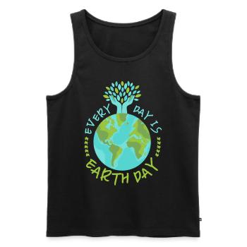 Earth Day, Saying, Environmental Protection, Climate Protection - Men's Premium Organic Tank Top - black - Front - Michal (187cm)