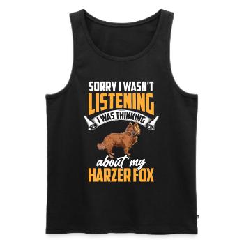Harzer Fuchs war abgelenkt Hütefuchs - Männer Premium Bio Tank Top - Schwarz - Vorne - AI Model Male 178 light (178cm)