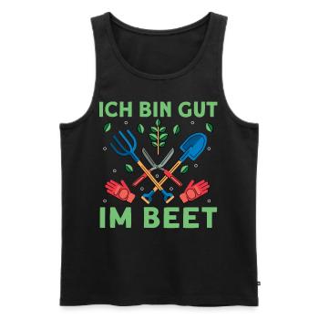 Ich Bin Gut Im Beet - Männer Premium Bio Tank Top - Schwarz - Vorne - Michal (187cm)