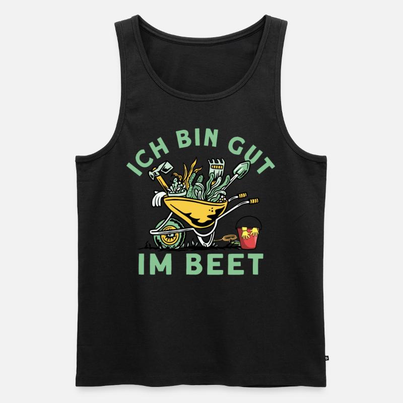 Ich Bin Gut Im Beet - Männer Premium Bio Tank Top - Schwarz