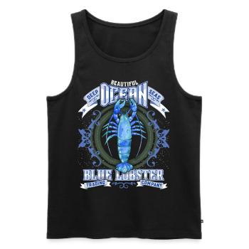 Marine-Lobster, Blue-Lobster, Vintage-Hummer - Männer Premium Bio Tank Top - Schwarz - Vorne - AI Model Male 178 light (178cm)