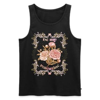 Be-My-Valentine, Spruch Pfingstrose, Valentinstag - Männer Premium Bio Tank Top - Schwarz - Vorne - Michal (187cm)