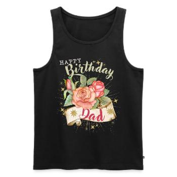 Father-Dad-Daddy Birthday Happy Birthday-Dad - Men's Premium Organic Tank Top - black - Front - AI Model Male 178 light (178cm)