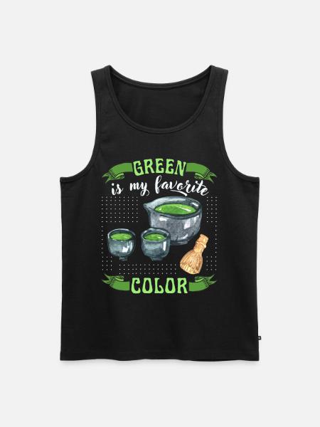 Thé Matcha, Thé Vert, Dicton Drôle - Débardeur bio Premium Homme - noir