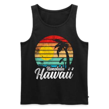 Honolulu Hawaii - Männer Premium Bio Tank Top - Schwarz - Vorne - Michal (187cm)