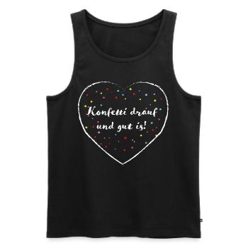 Konfetti Karneval Fasching 5. Jahreszeit Geschenk - Männer Premium Bio Tank Top - Schwarz - Vorne - Michal (187cm)