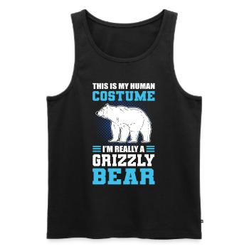 This Is My Human Costume I'm Really A Grizzly - Männer Premium Bio Tank Top - Schwarz - Vorne - Michal (187cm)