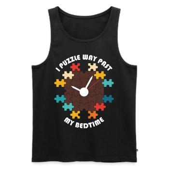 Lustiges Puzzle Design - Männer Premium Bio Tank Top - Schwarz - Vorne - Michal (187cm)