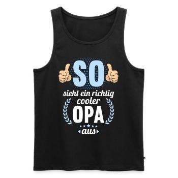 So sieht ein richtig cooler Opa aus - Männer Premium Bio Tank Top - Schwarz - Vorne - Michal (187cm)