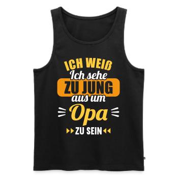 Ich weiß Ich sehe zu jung aus um Opa zu sein - Männer Premium Bio Tank Top - Schwarz - Vorne - AI Model Male 178 light (178cm)