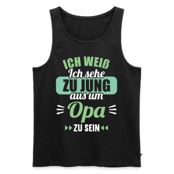 Ich weiß Ich sehe zu jung aus um Opa zu sein - Männer Premium Bio Tank Top - Schwarz - Vorne - AI Model Male 178 light (178cm)