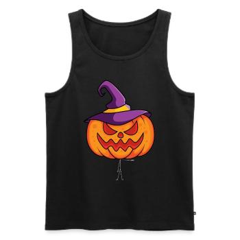 Citrouille Halloween Citrouille - Débardeur bio Premium Homme - noir - Devant - AI Model Male 178 light (178cm)
