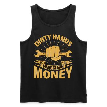 Garage Repair Mechanic Car - Dirty Hands Make Clea - Men's Premium Organic Tank Top - black - Front - Michal (187cm)