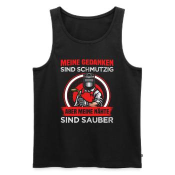 Conception de slogan de soudeur pour les métallurgistes - Débardeur bio Premium Homme - noir - Devant - Michal (187cm)