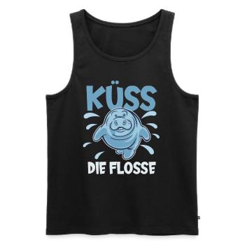 Cold Nose Warm Heart Manatee mollige Seekuh - Männer Premium Bio Tank Top - Schwarz - Vorne - Michal (187cm)