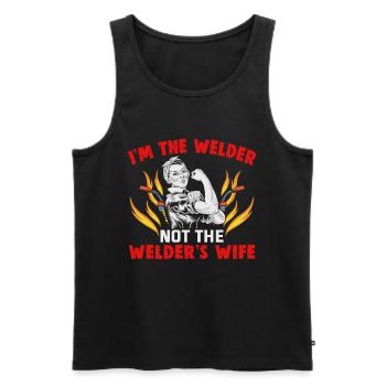 Welder Spruch Design for MetalWorkers - Men's Premium Organic Tank Top - black - Front - Michal (187cm)