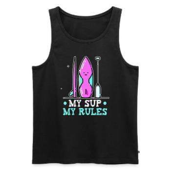 Sup Stand Up Paddle Design Sup Board Paddeln - Débardeur bio Premium Homme - noir - Devant - AI Model Male 178 light (178cm)