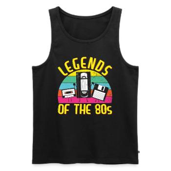 80s Outfit Party 80's Motto Theme Party 1980 - Débardeur bio Premium Homme - noir - Devant - Michal (187cm)