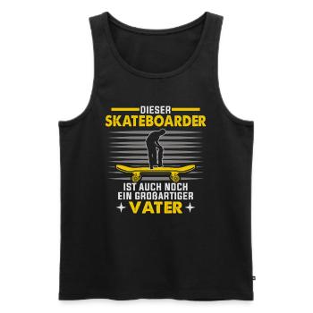 Skateboarder Vatertag Skateboardfahrer - Männer Premium Bio Tank Top - Schwarz - Vorne - Michal (187cm)