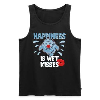 Cold Nose Warm Heart Manatee Chubby Manatee - Men's Premium Organic Tank Top - black - Front - AI Model Male 178 light (178cm)