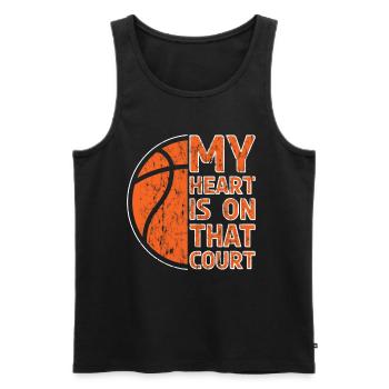 My heart is on that court Basketball - Men's Premium Organic Tank Top - black - Front - Michal (187cm)