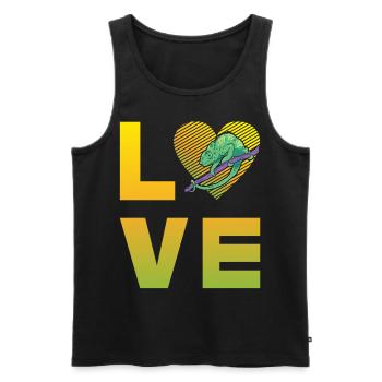 Chameleon Love - Men's Premium Organic Tank Top - black - Front - AI Model Male 178 light (178cm)