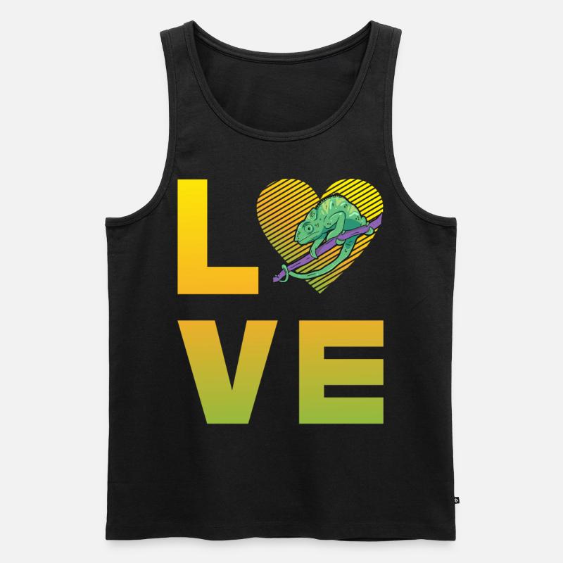 Chamäleon Love - Männer Premium Bio Tank Top - Schwarz