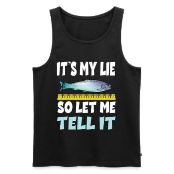 It's My Lie So Let Me Tell It für einen Angler - Männer Premium Bio Tank Top - Schwarz - Vorne - AI Model Male 178 light (178cm)