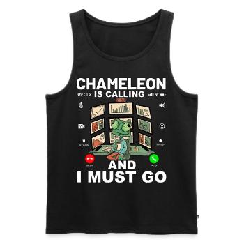 Chameleon is calling and I must go - Männer Premium Bio Tank Top - Schwarz - Vorne - Michal (187cm)