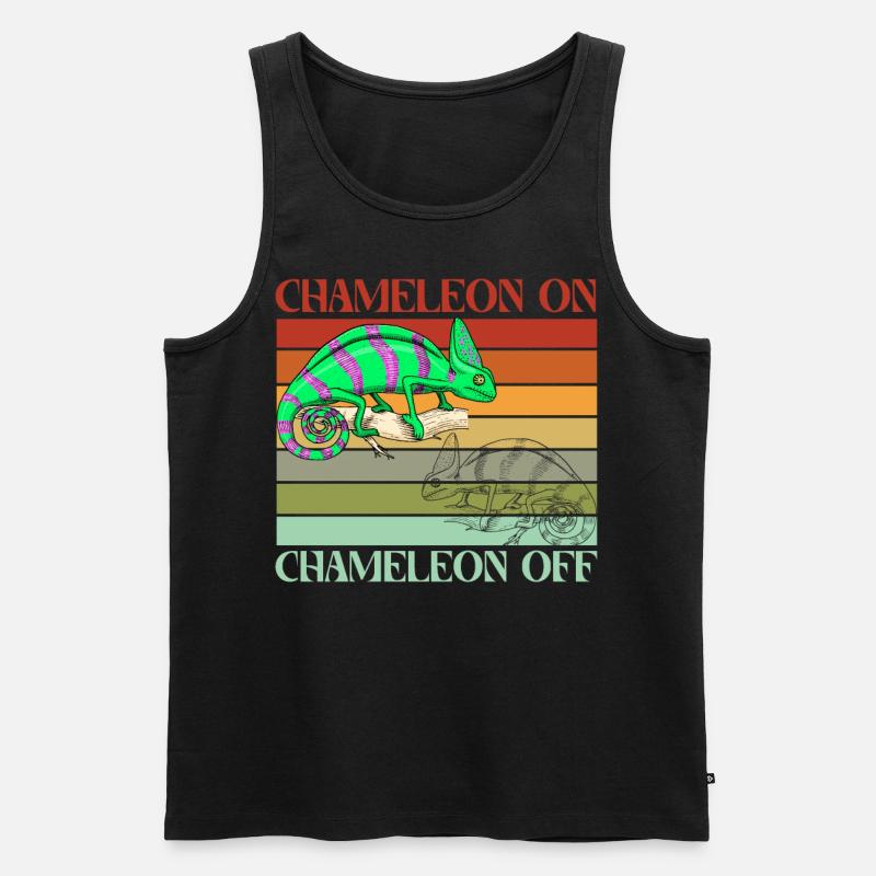 Chameleon on Chameleon off - Männer Premium Bio Tank Top - Schwarz