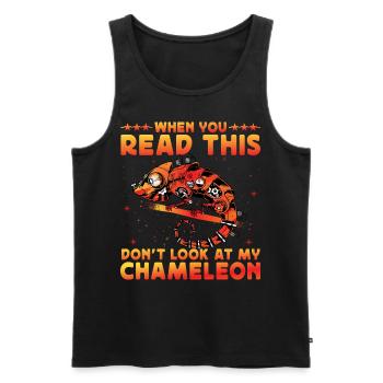 When you read this don't look at my Chameleon - Männer Premium Bio Tank Top - Schwarz - Vorne - Michal (187cm)