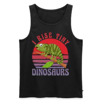 I rise tiny Dinosaurs - Men's Premium Organic Tank Top - black - Front - Michal (187cm)