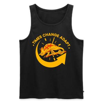 Chameleon Times Change Adapt - Men's Premium Organic Tank Top - black - Front - AI Model Male 178 light (178cm)